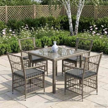 ARDEBO.de - Gartenst?hle 4 stk. Grau Poly-Rattan