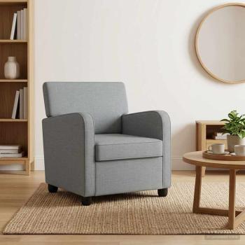 ARDEBO.de - Sessel Hellgrau Stoff