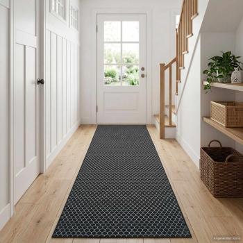 ARDEBO.de - Teppichläufer ORIZ 1150 gsm Schwarzes Netzmuster