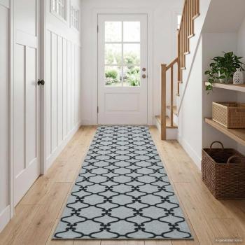 ARDEBO.de - Teppichläufer ORIZ 1150 gsm Schwarzes Netzmuster