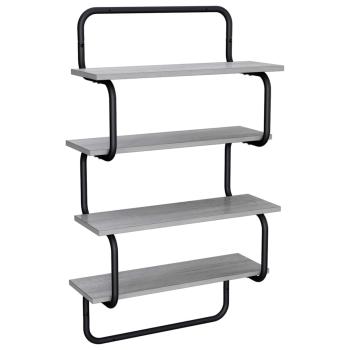 4-stufiges Wandregal Sonoma-Grau 80 x 24,5 x 104 cm