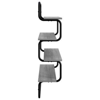 4-stufiges Wandregal Sonoma-Grau 80 x 24,5 x 104 cm