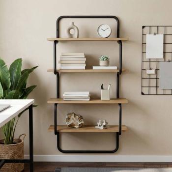 ARDEBO.de - 4-stufiges Wandregal Artisan-Eiche 80 x 24,5 x 104 cm