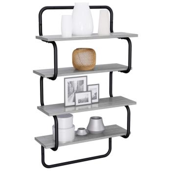 4-stufiges Wandregal Sonoma-Grau 40 x 24,5 x 104 cm