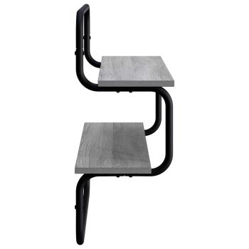 2-stufiges Wandregal Sonoma-Grau 80 x 24,5 x 61 cm