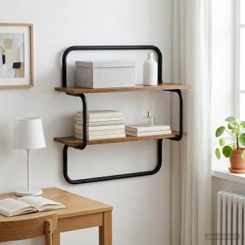 ARDEBO.de - 2-stufiges Wandregal Altholz 80 x 24,5 x 61 cm Holzwerkstoff