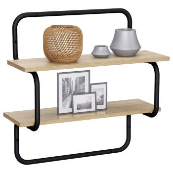 2-stufiges Wandregal Sonoma-Eiche 60 x 24,5 x 61 cm
