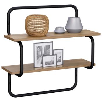 2-stufiges Wandregal Artisan-Eiche 60 x 24,5 x 61 cm