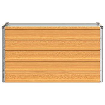 Hochbeet im Garten Holz Natur 100 x 40 x 55 cm Stahl