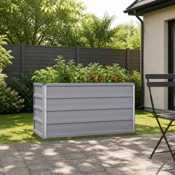 ARDEBO.de - Hochbeet im Garten Grau 100 x 40 x 55 cm Stahl