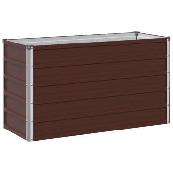 Hochbeet im Garten Braun 100 x 40 x 55 cm Stahl
