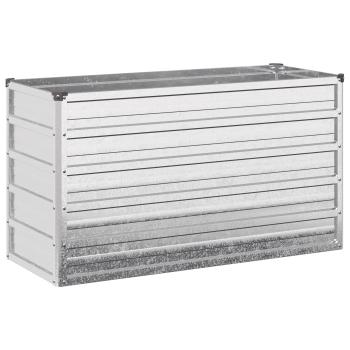 Hochbeet im Garten Verzinktes Silber 100 x 40 x 55 cm Stahl
