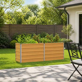 ARDEBO.de - Hochbeet im Garten Holz Natur 163 x 40 x 55 cm Stahl