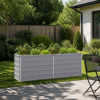 ARDEBO.de - Hochbeet im Garten Grau 163 x 40 x 55 cm Stahl