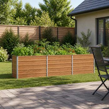 ARDEBO.de - Hochbeet im Garten Holz Braun 242 x 40 x 55 cm Stahl