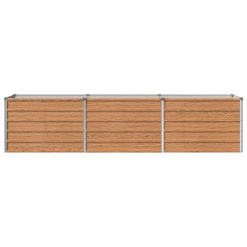 Hochbeet im Garten Holz Braun 242 x 40 x 55 cm Stahl