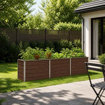 ARDEBO.de - Hochbeet im Garten Schwarznuss 242 x 40 x 55 cm Stahl