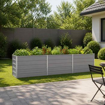 ARDEBO.de - Hochbeet im Garten Grau 242 x 40 x 55 cm Stahl