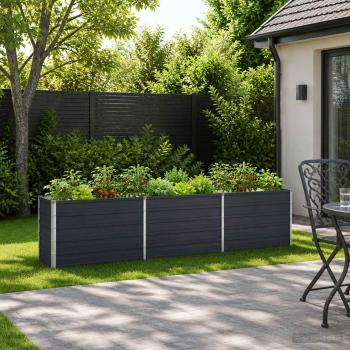 ARDEBO.de - Hochbeet im Garten Anthrazit 240 x 40 x 55 cm