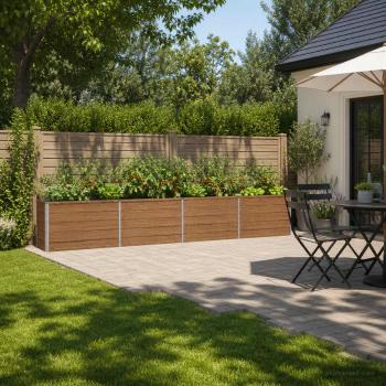 ARDEBO.de - Hochbeet im Garten Holz Braun 320 x 40 x 55 cm