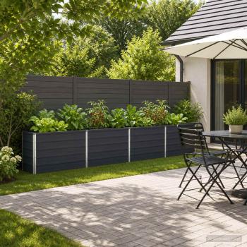 ARDEBO.de - Hochbeet im Garten Anthrazit 321 x 40 x 55 cm Stahl