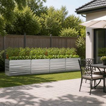 ARDEBO.de - Hochbeet im Garten Verzinktes Silber 321 x 40 x 55 cm Stahl
