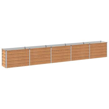 Hochbeet im Garten Holz Braun 400 x 40 x 55 cm Stahl