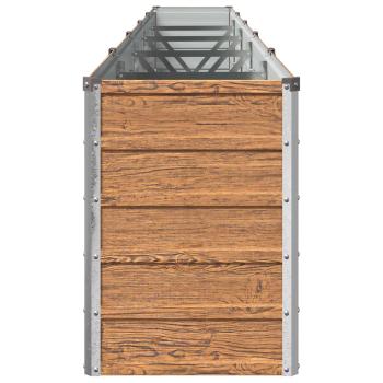 Hochbeet im Garten Holz Braun 400 x 40 x 55 cm Stahl
