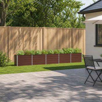 ARDEBO.de - Hochbeet im Garten Braun 400 x 40 x 55 cm Stahl