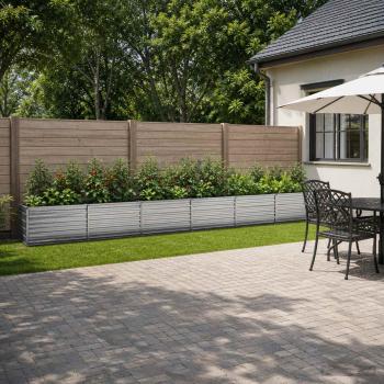 ARDEBO.de - Hochbeet im Garten Verzinktes Silber 480 x 40 x 55 cm Stahl