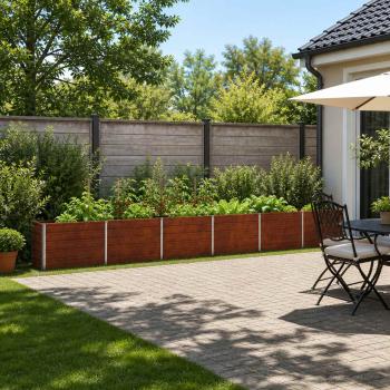 ARDEBO.de - Hochbeet im Garten Rostig 480 x 40 x 55 cm Pappe