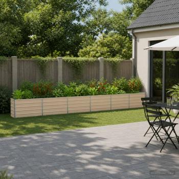 ARDEBO.de - Hochbeet im Garten Elfenbein 480 x 40 x 55 cm Stahl