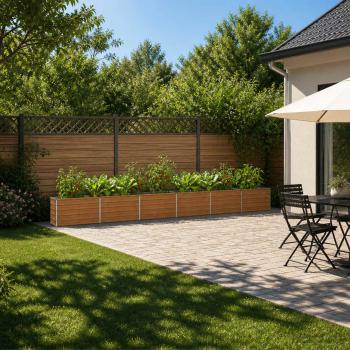 ARDEBO.de - Hochbeet im Garten Holz Braun 600 x 40 x 55 cm Stahl