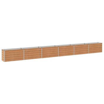 Hochbeet im Garten Holz Braun 600 x 40 x 55 cm Stahl