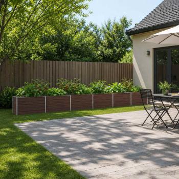 ARDEBO.de - Hochbeet im Garten Schwarznuss 600 x 40 x 55 cm Stahl