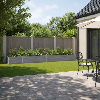ARDEBO.de - Hochbeet im Garten Grau 600 x 40 x 55 cm Stahl