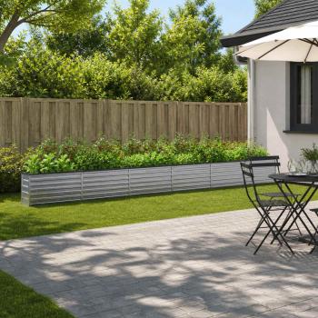 ARDEBO.de - Hochbeet im Garten Silber 600 x 40 x 55 cm verzinkt