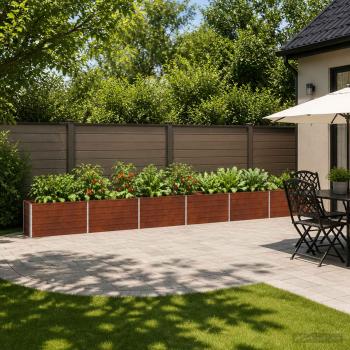 ARDEBO.de - Hochbeet im Garten Wetterfeststahl 600 x 40 x 55 cm Stahl