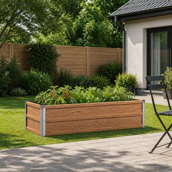 ARDEBO.de - Hochbeet im Garten Holz Braun 100 x 40 x 24 cm Stahl