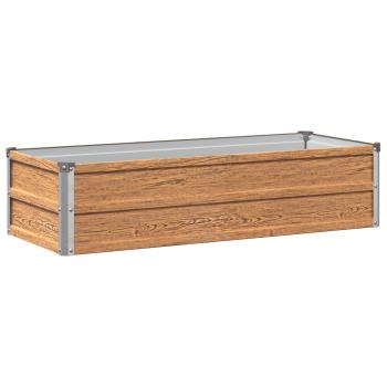 Hochbeet im Garten Holz Braun 100 x 40 x 24 cm Stahl