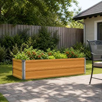 ARDEBO.de - Hochbeet im Garten Natur 100 x 40 x 24 cm kaltgewalzter Stahl