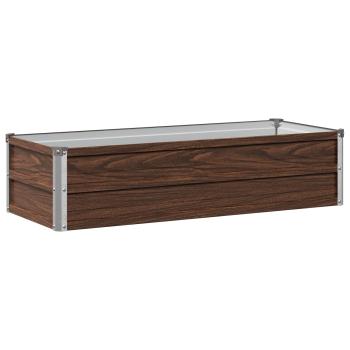 Hochbeet im Garten Schwarznuss 100 x 40 x 24 cm Stahl
