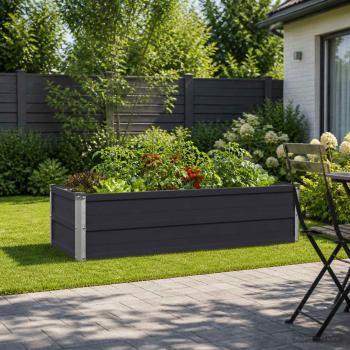 ARDEBO.de - Hochbeet im Garten Anthrazit 100 x 40 x 24 cm Stahl