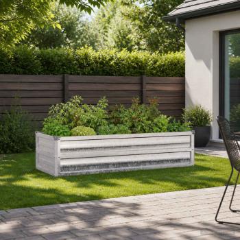 ARDEBO.de - Hochbeet im Garten Verzinktes Silber 100 x 40 x 24 cm Stahl