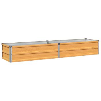 Hochbeet im Garten Holz Natur 160 x 40 x 24 cm Stahl