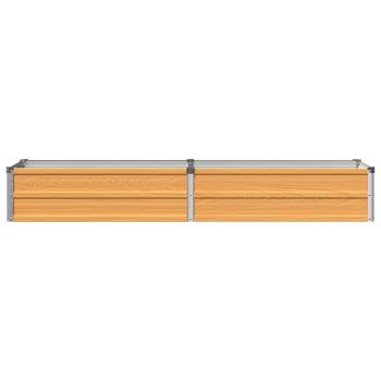 Hochbeet im Garten Holz Natur 160 x 40 x 24 cm Stahl