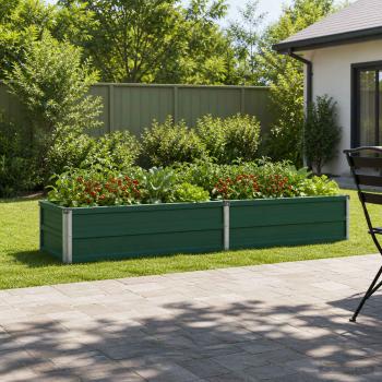 ARDEBO.de - Hochbeet im Garten Grün 160 x 40 x 24 cm Stahl