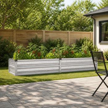 ARDEBO.de - Hochbeet im Garten Silber 160 x 40 x 24 cm verzinkt