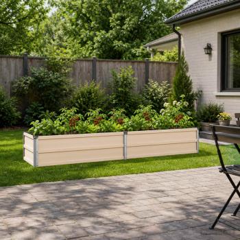 ARDEBO.de - Hochbeet im Garten Elfenbein 160 x 40 x 24 cm