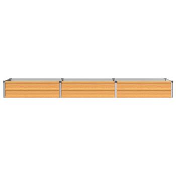 Hochbeet im Garten Holz Natur 240 x 40 x 24 cm Stahl